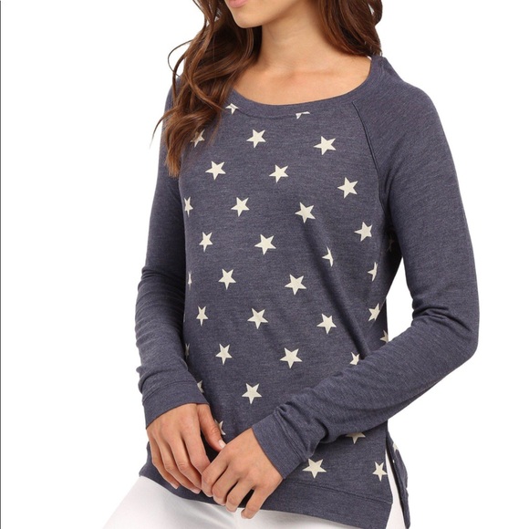 Blue Stars Printed Slouchy Eco-jersey Pullover - Picture 2 of 7